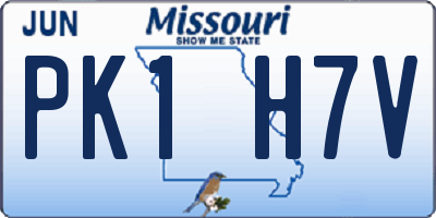 MO license plate PK1H7V