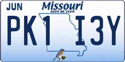 MO license plate PK1I3Y