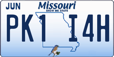MO license plate PK1I4H