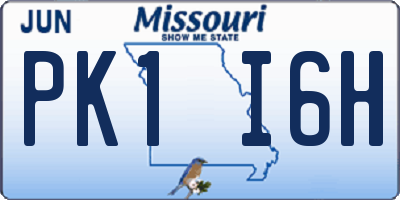 MO license plate PK1I6H