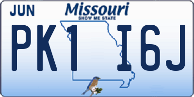 MO license plate PK1I6J