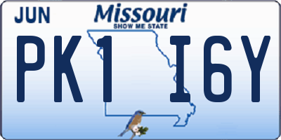 MO license plate PK1I6Y