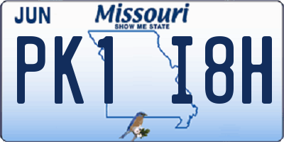 MO license plate PK1I8H
