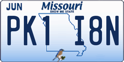 MO license plate PK1I8N