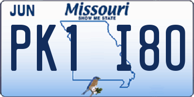 MO license plate PK1I8O