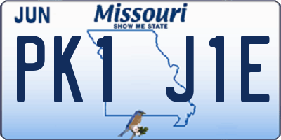 MO license plate PK1J1E