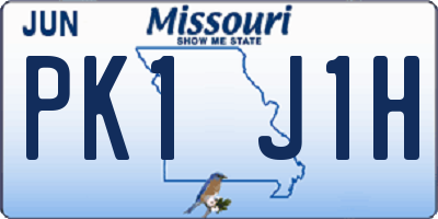 MO license plate PK1J1H