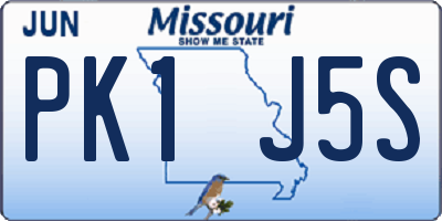 MO license plate PK1J5S