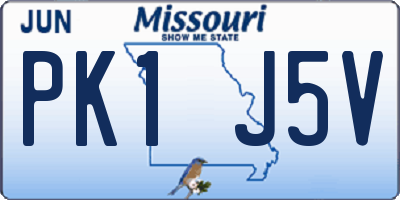 MO license plate PK1J5V