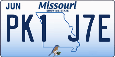 MO license plate PK1J7E