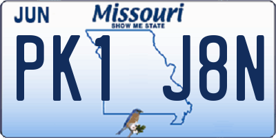 MO license plate PK1J8N