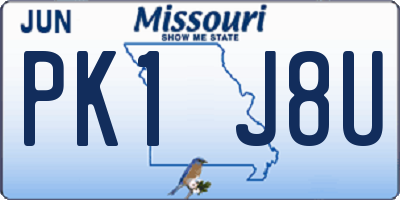 MO license plate PK1J8U