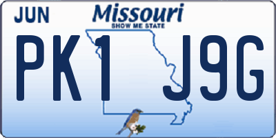 MO license plate PK1J9G