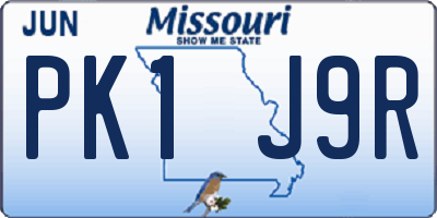 MO license plate PK1J9R