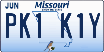 MO license plate PK1K1Y