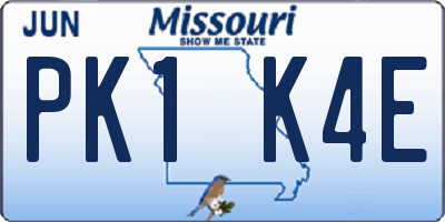 MO license plate PK1K4E