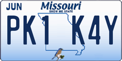 MO license plate PK1K4Y
