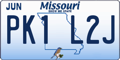 MO license plate PK1L2J