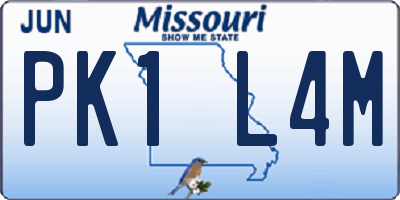 MO license plate PK1L4M