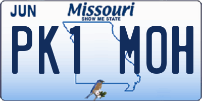 MO license plate PK1M0H
