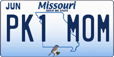 MO license plate PK1M0M