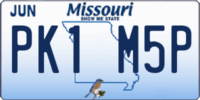 MO license plate PK1M5P