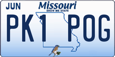 MO license plate PK1P0G