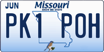 MO license plate PK1P0H