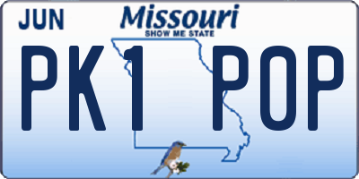MO license plate PK1P0P