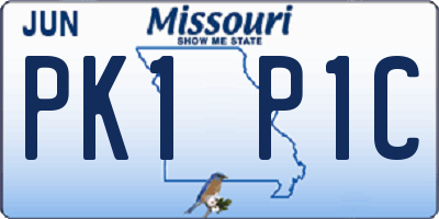 MO license plate PK1P1C