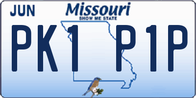 MO license plate PK1P1P