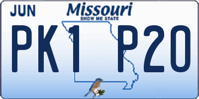 MO license plate PK1P2O