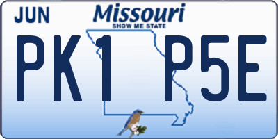 MO license plate PK1P5E