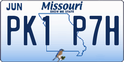 MO license plate PK1P7H