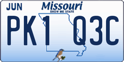 MO license plate PK1Q3C