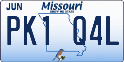 MO license plate PK1Q4L
