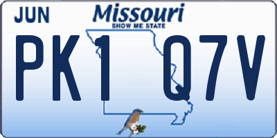 MO license plate PK1Q7V