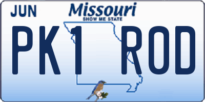 MO license plate PK1R0D