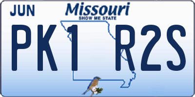 MO license plate PK1R2S