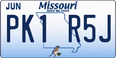 MO license plate PK1R5J