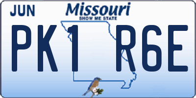 MO license plate PK1R6E