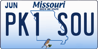 MO license plate PK1S0U