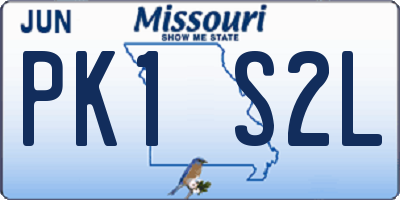 MO license plate PK1S2L