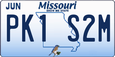 MO license plate PK1S2M
