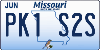 MO license plate PK1S2S