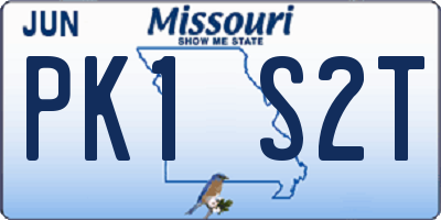 MO license plate PK1S2T
