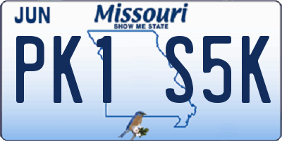 MO license plate PK1S5K