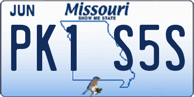 MO license plate PK1S5S