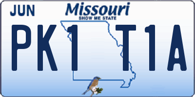 MO license plate PK1T1A