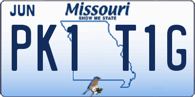 MO license plate PK1T1G